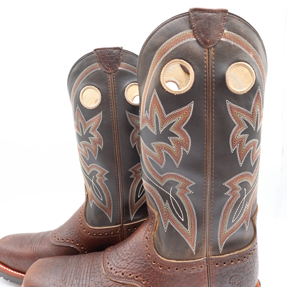 Double-H DH4420 Work Western Mustang Brown Mens 10 D Leather Boots NEW - Picture 4 of 14
